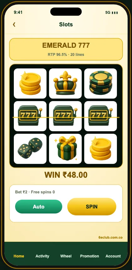 6E Club slot game